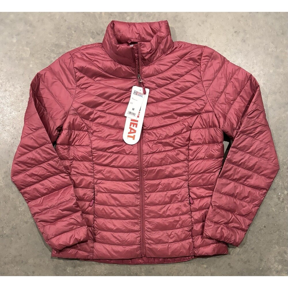 NWT 32 Degrees Heat Ultra Light Down Puffer Jacket Women M Malaga Pink Quilted